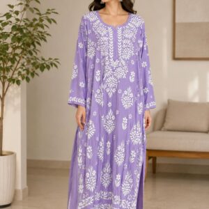 Lavender Lucknowi Kurti