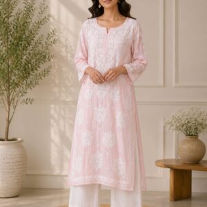 Blush Pink Lucknowi Kurta