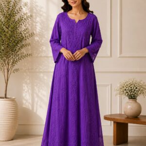 Royal Purple Lucknowi Kurti