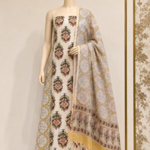 White Pastel Unstitched Material