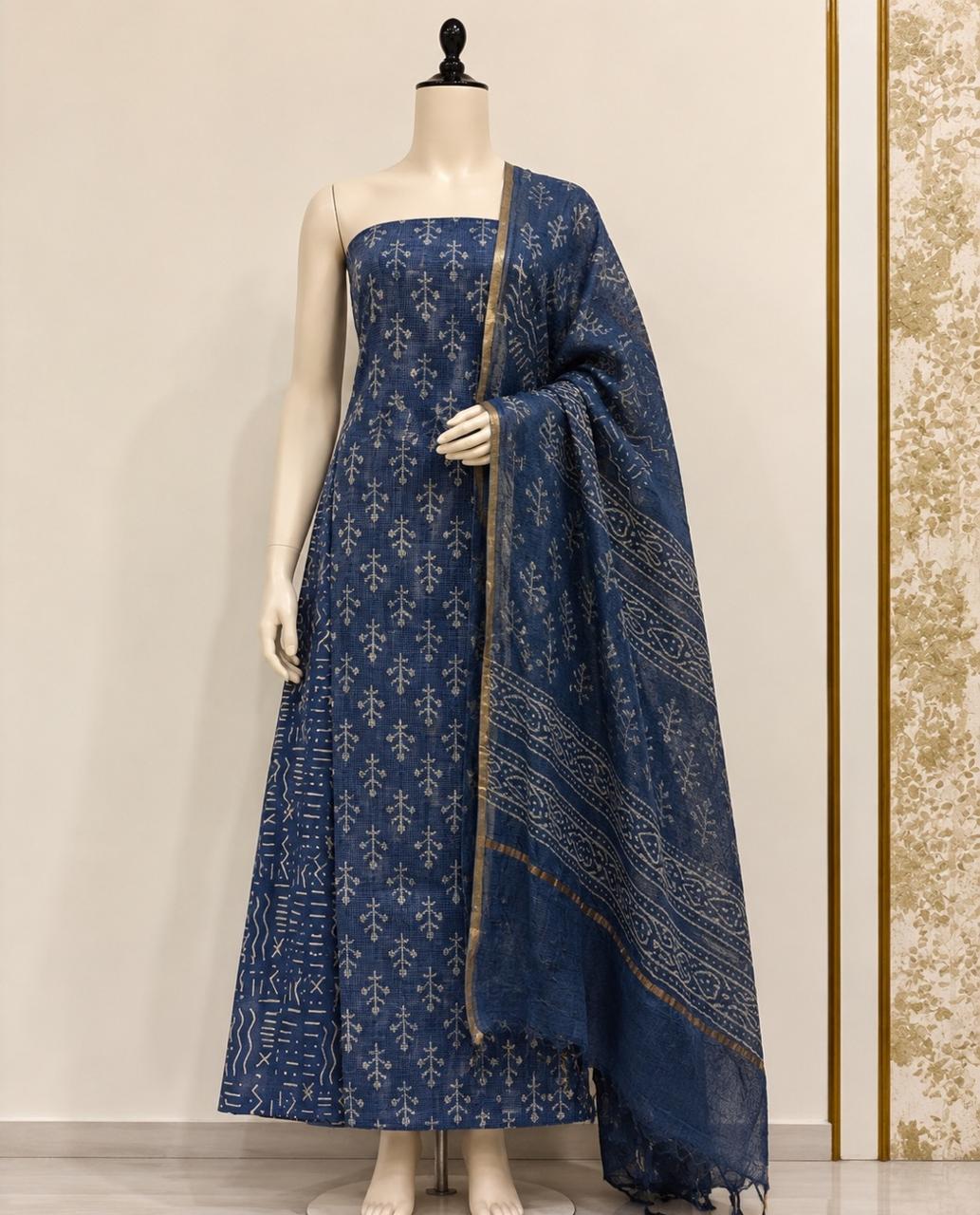 Indigo Unstitched Material