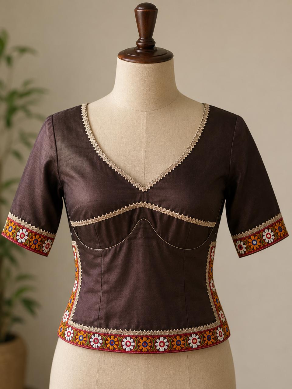 Dark Brown Long Blouse