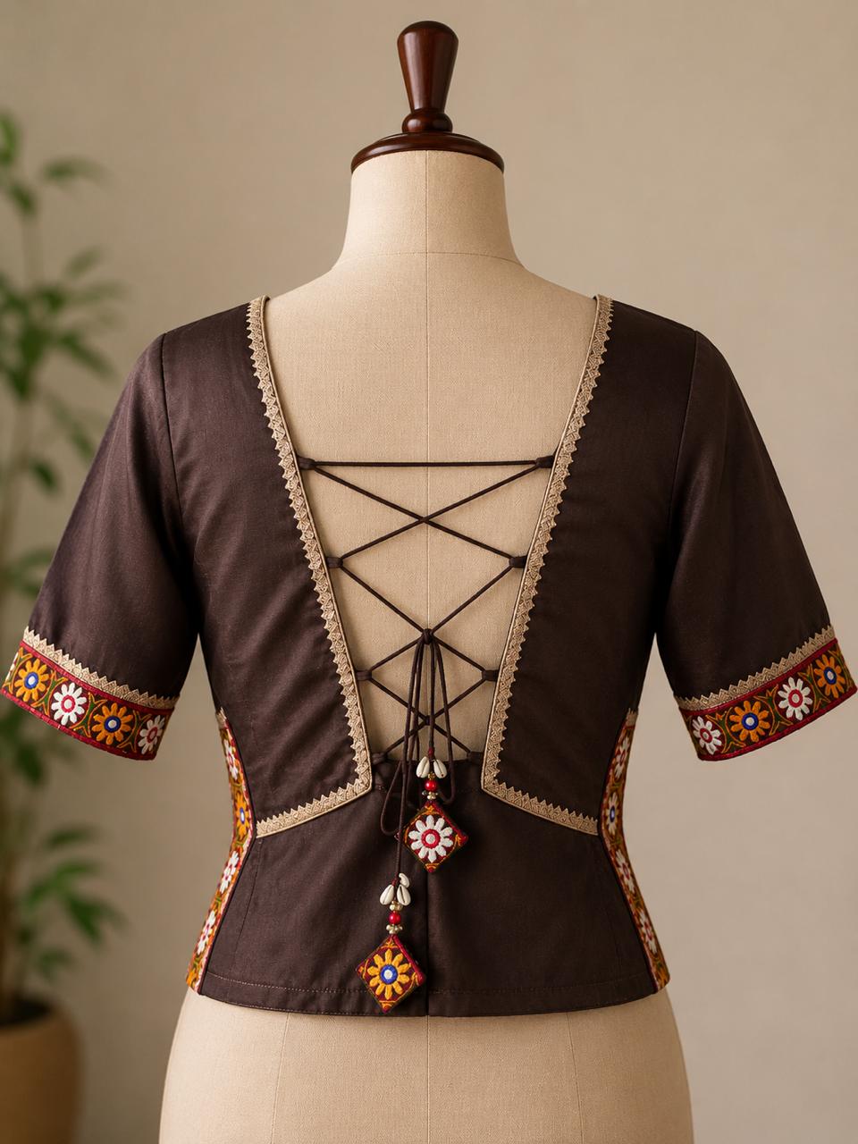 Dark Brown Long Blouse - Image 3