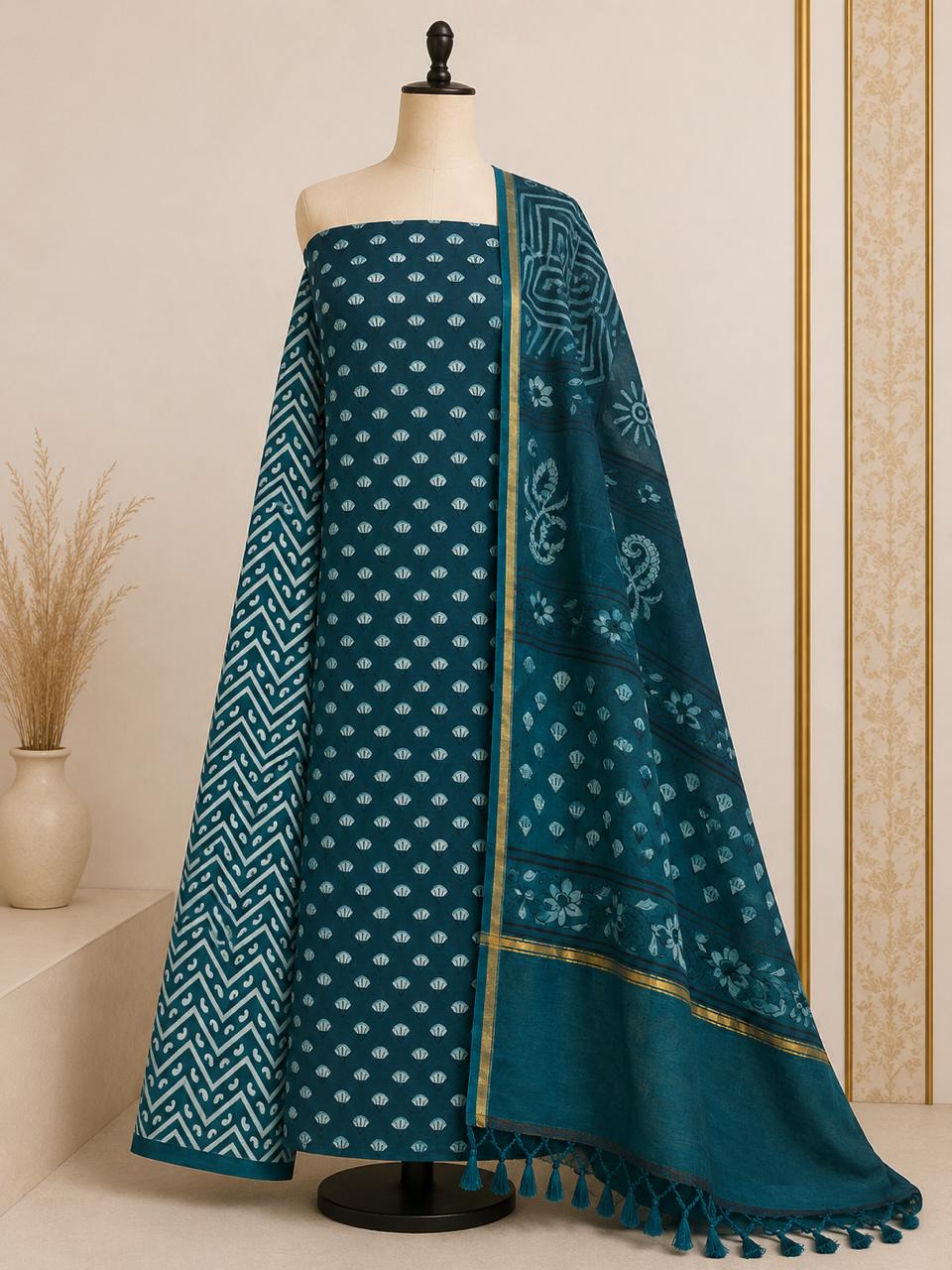 Teal Unstitched Material