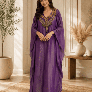 Regal Purple Embellished Kaftan for Festive & Occasion Wear