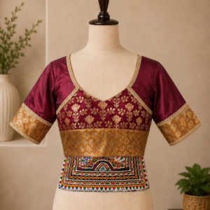 Maroon Long Kapda Blouse