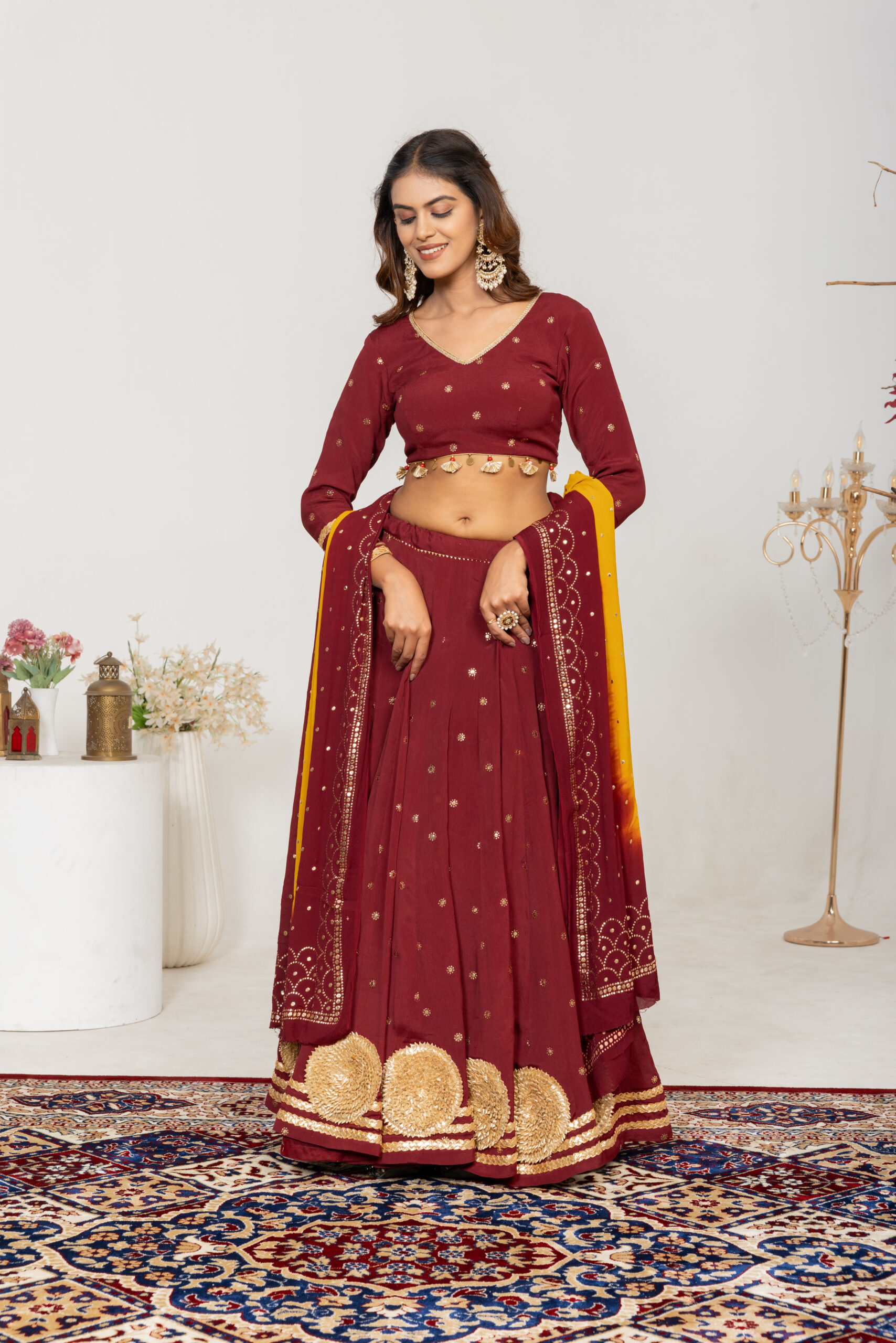 Lavanya Maroon Chaniya Choli Set - Image 5