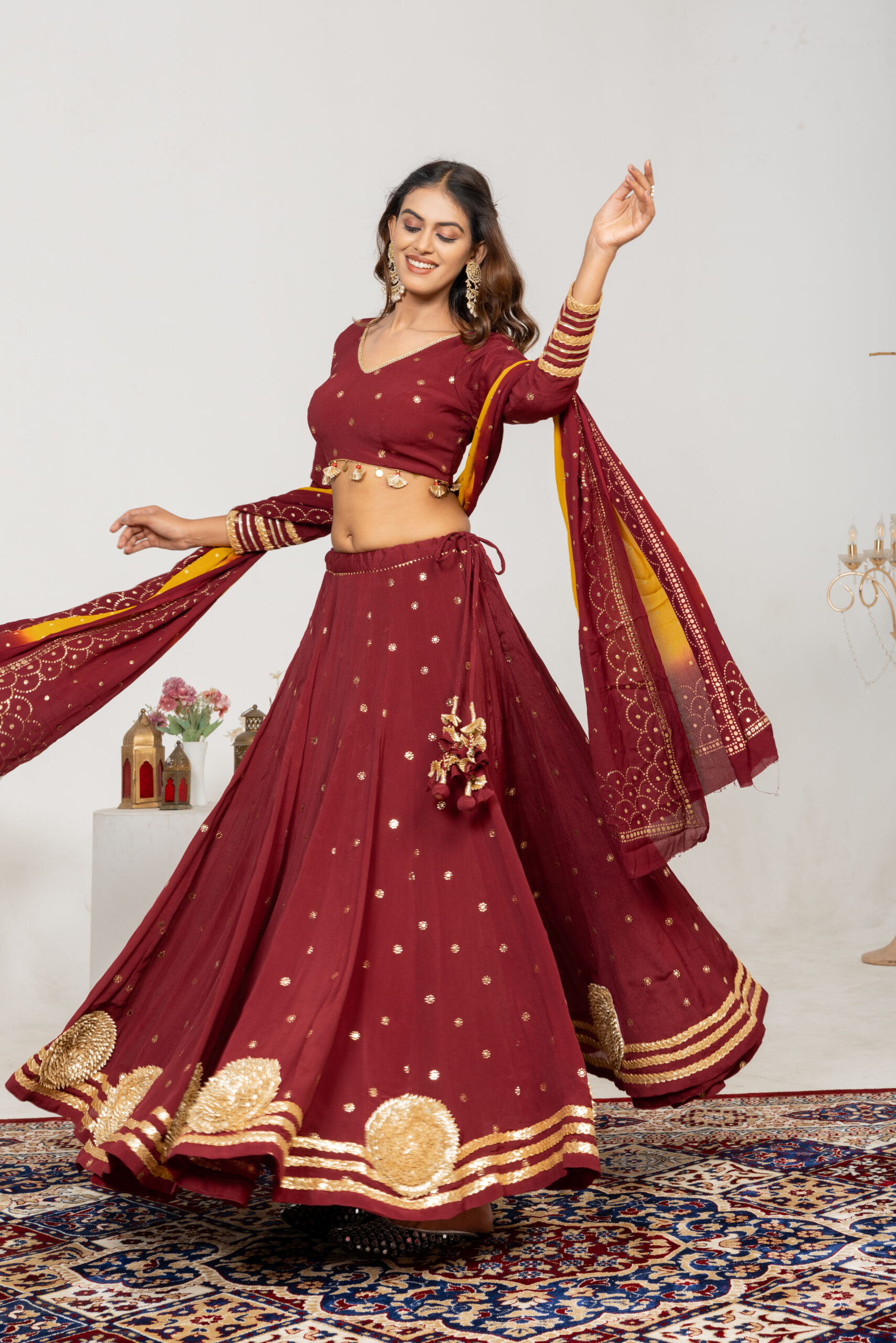 Lavanya Maroon Chaniya Choli Set - Image 3