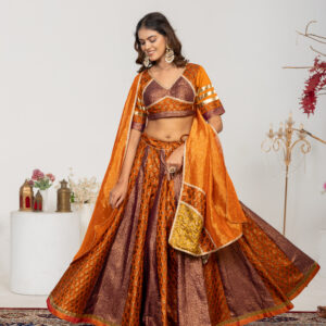 Vintage Orange Chaniya Choli Set
