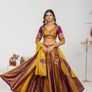 Vintage Wine & Mustard Chaniya Choli