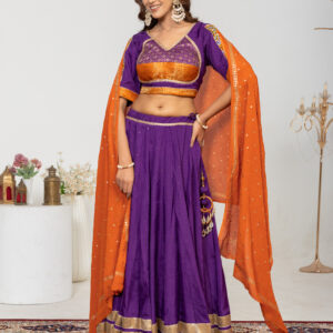 Purple  & Orange Chaniya Choli Set