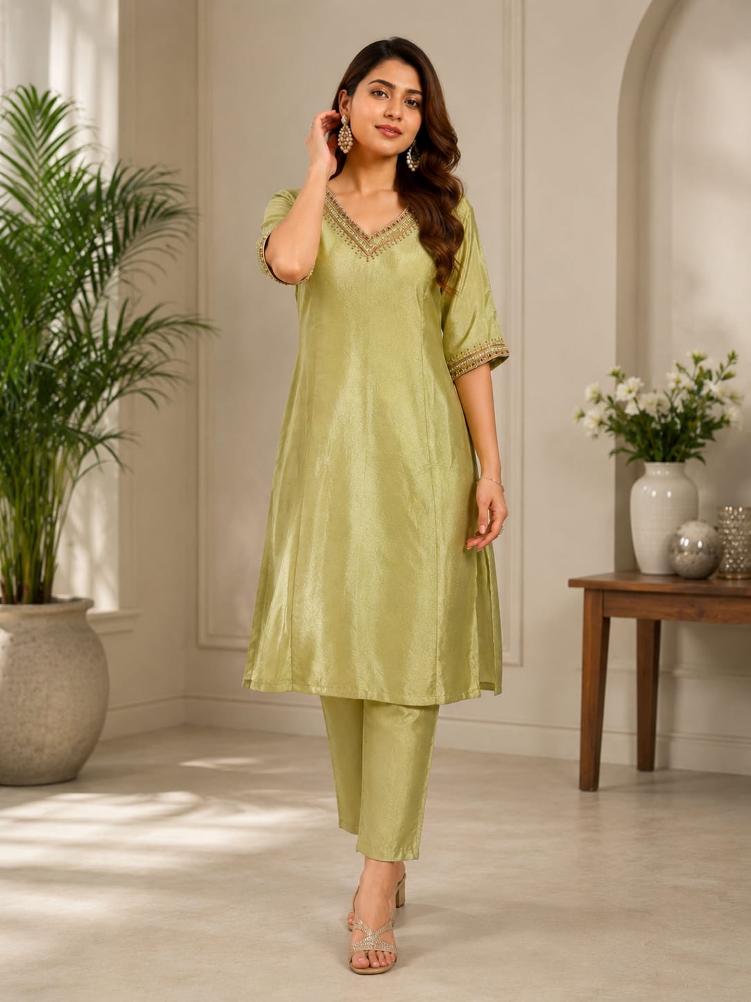 Embroidered Pista Set