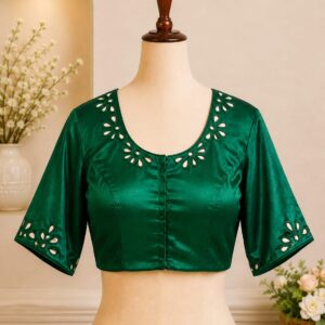Emerald green Mirror Work