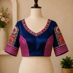 Blue Kutchi Patch Blouse