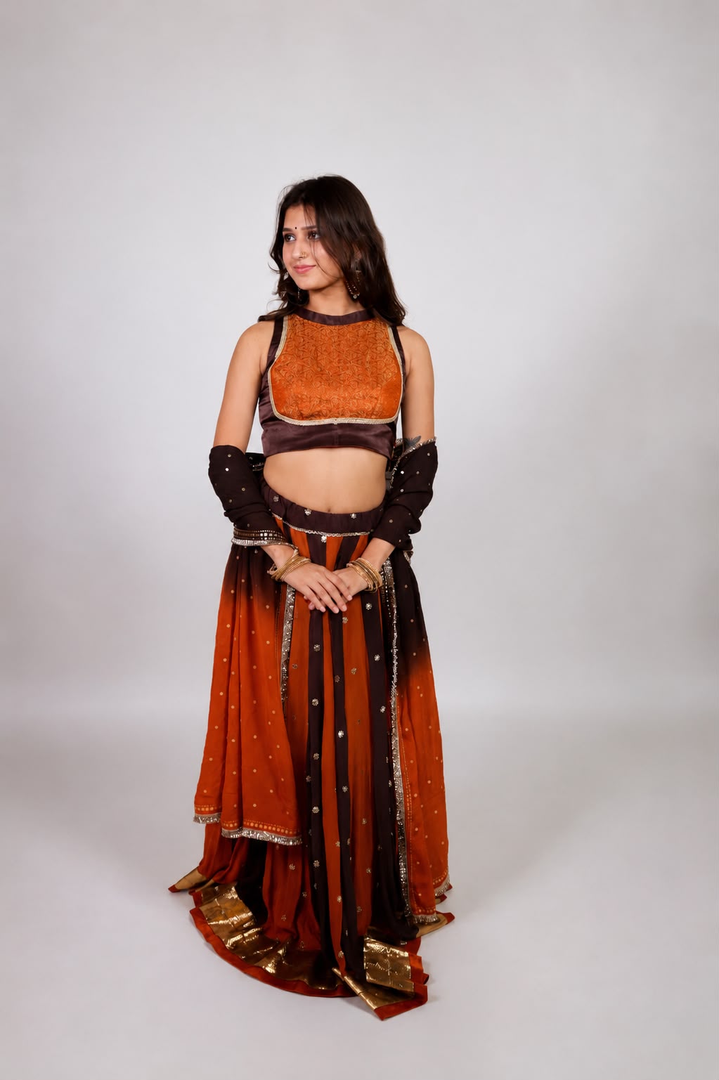Rust & Brown Chaniya Choli Set - Image 3