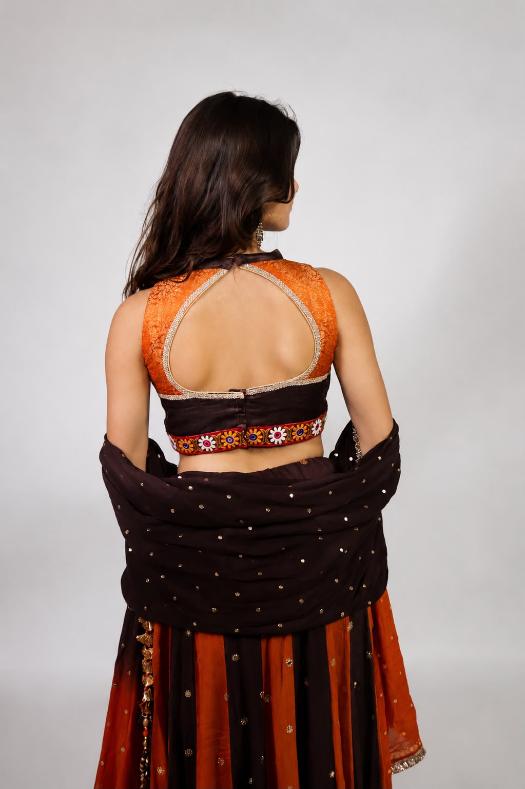 Rust & Brown Chaniya Choli Set - Image 4