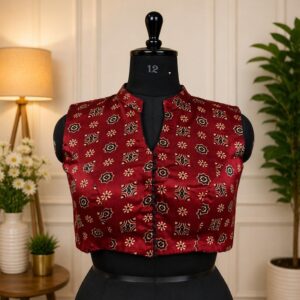 Maroon Ajrakh Print Blouse