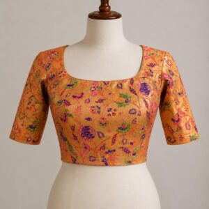 Orange Printed Blouse
